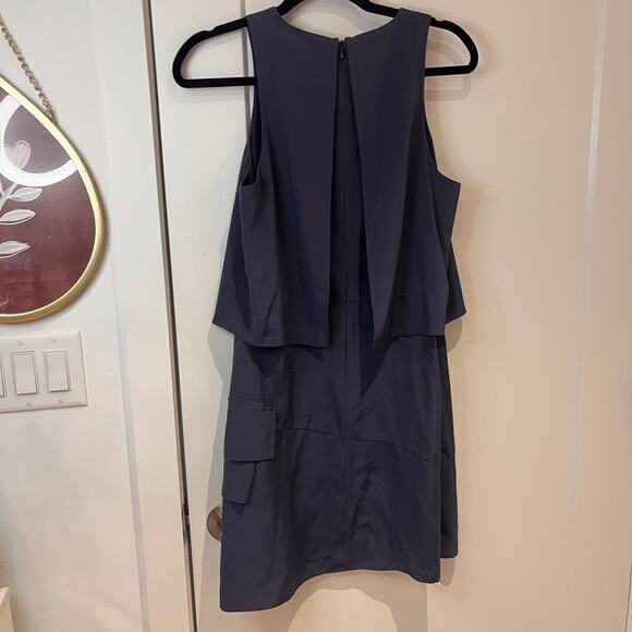 Tibi Blue 100% Silk Sophia Mini Ruffled Sleeveless Dress Sz 4 MSRP $495 - Picture 5 of 14